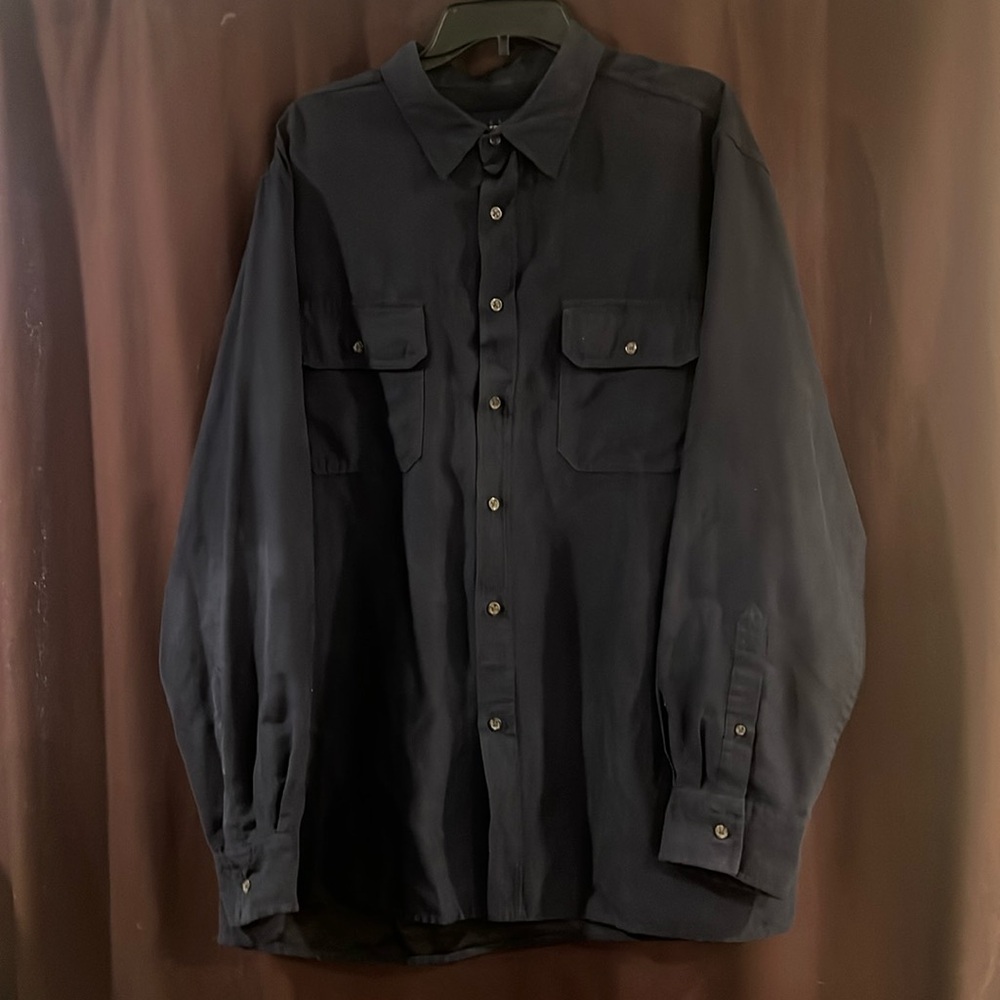 Basic Editions Blue Long Sleeve Button Down